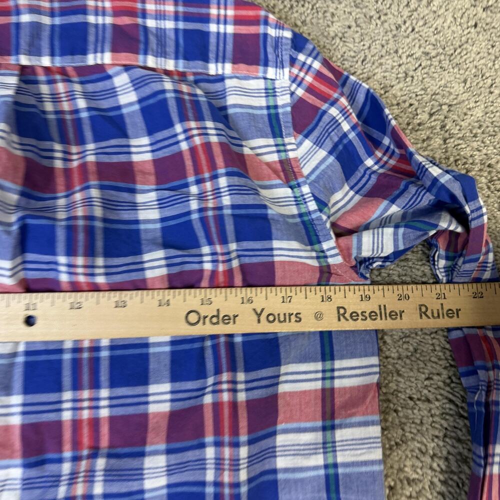 Vineyard Vines Shirt Boys XL Blue Plaid Button-Up Long Sleeve Embroidered - Picture 9 of 10